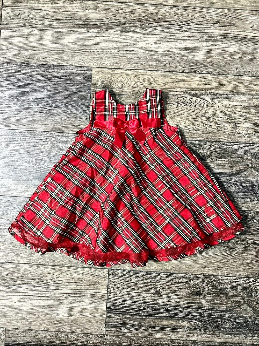 Youngland Girls Red Plaid Holiday Dress 18M